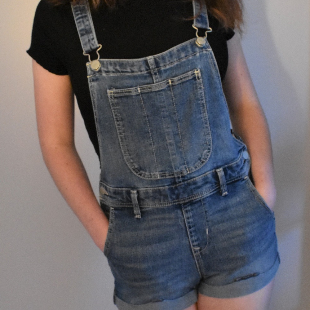 Denim Overall Shorts